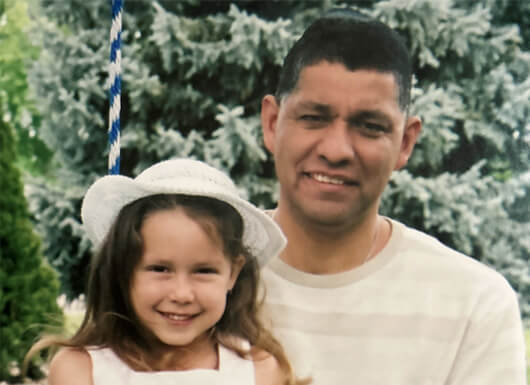 Alena Hernandez and her dad, Vince Hernandez in 2005.